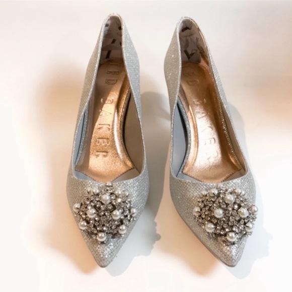 Ted Baker Darlill Metallic Brooch Heel Pump Silver Ted Baker London - Picture 6 of 16